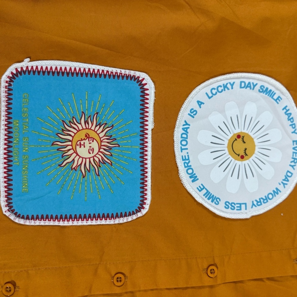 SHEIN Orange long sleeve button up - Picture 5 of 6